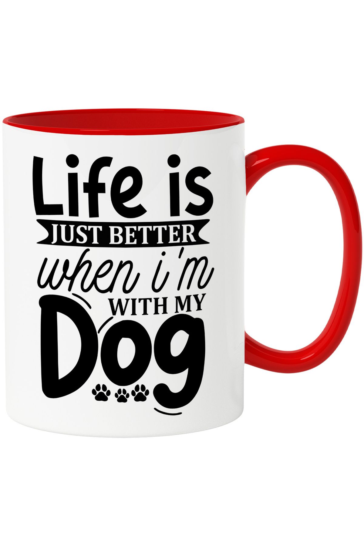 StoryGift Romania-Mug with the message "Life is only better when I'm with my dog" with Handle, With, STG. 1