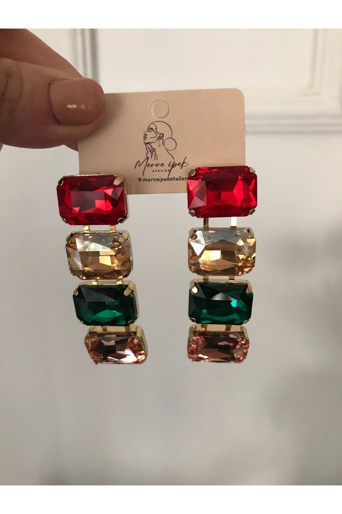 shop PASLANMAZ ÇELİK RENKLİ TAŞLI DOĞAL TAŞ GÖRÜNÜMLÜ SALLANTILI PARLAK KARARMAZ KÜPE