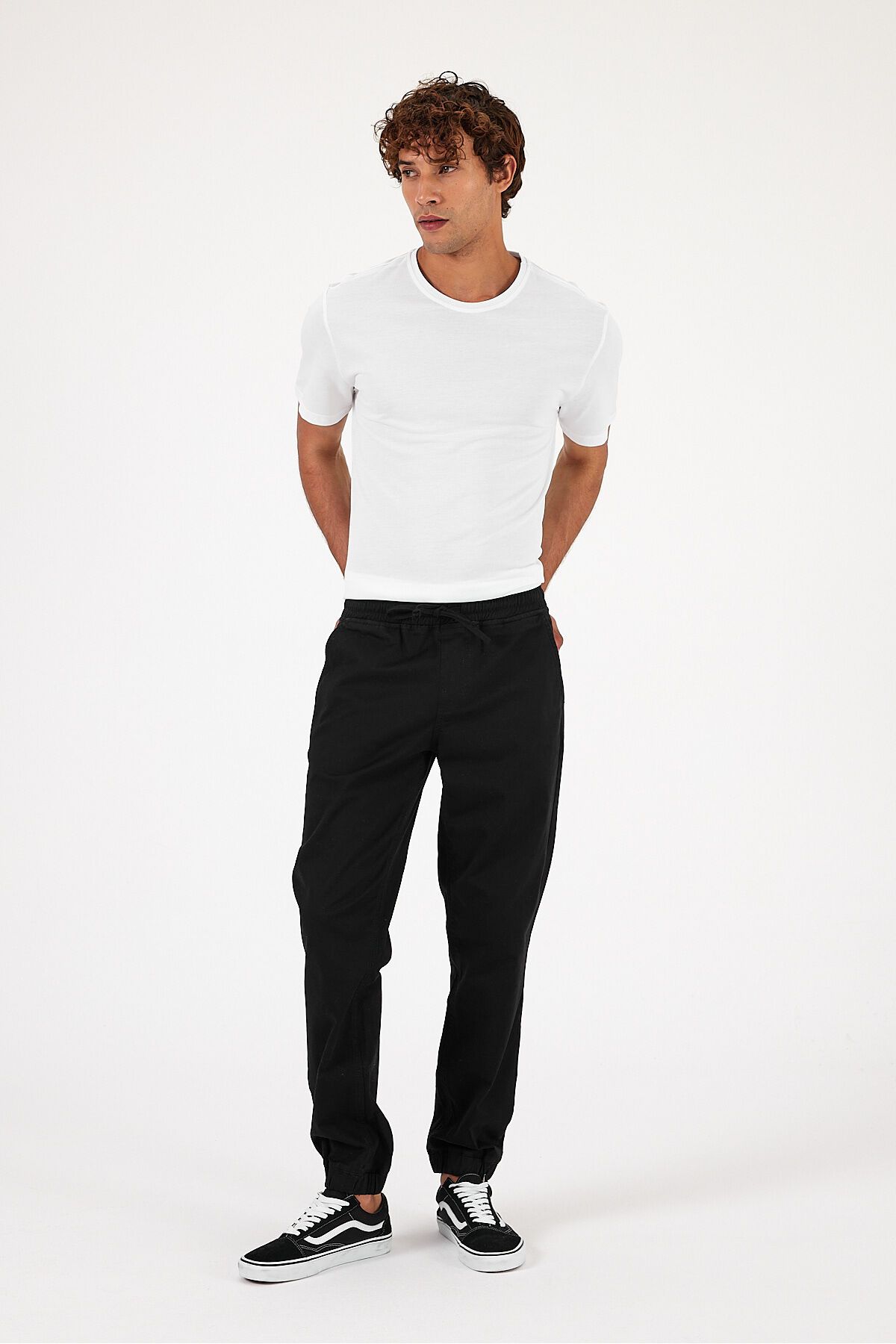 VENA Simon Slim Fit Gabardin Jogger Pantolon - SİYAH