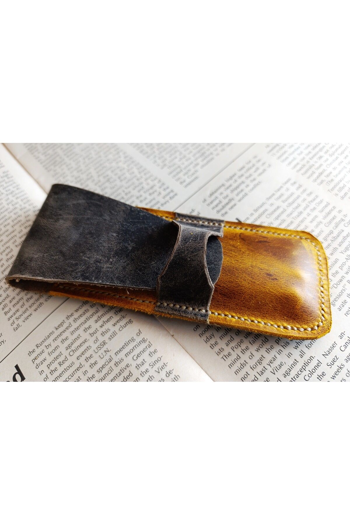 Mahfuz Crazy Hors Hakiki Deri El Emeği Özel Kalemleriniz Için Kalemlik Kalem Kutu 27 cm 6 cm K15C