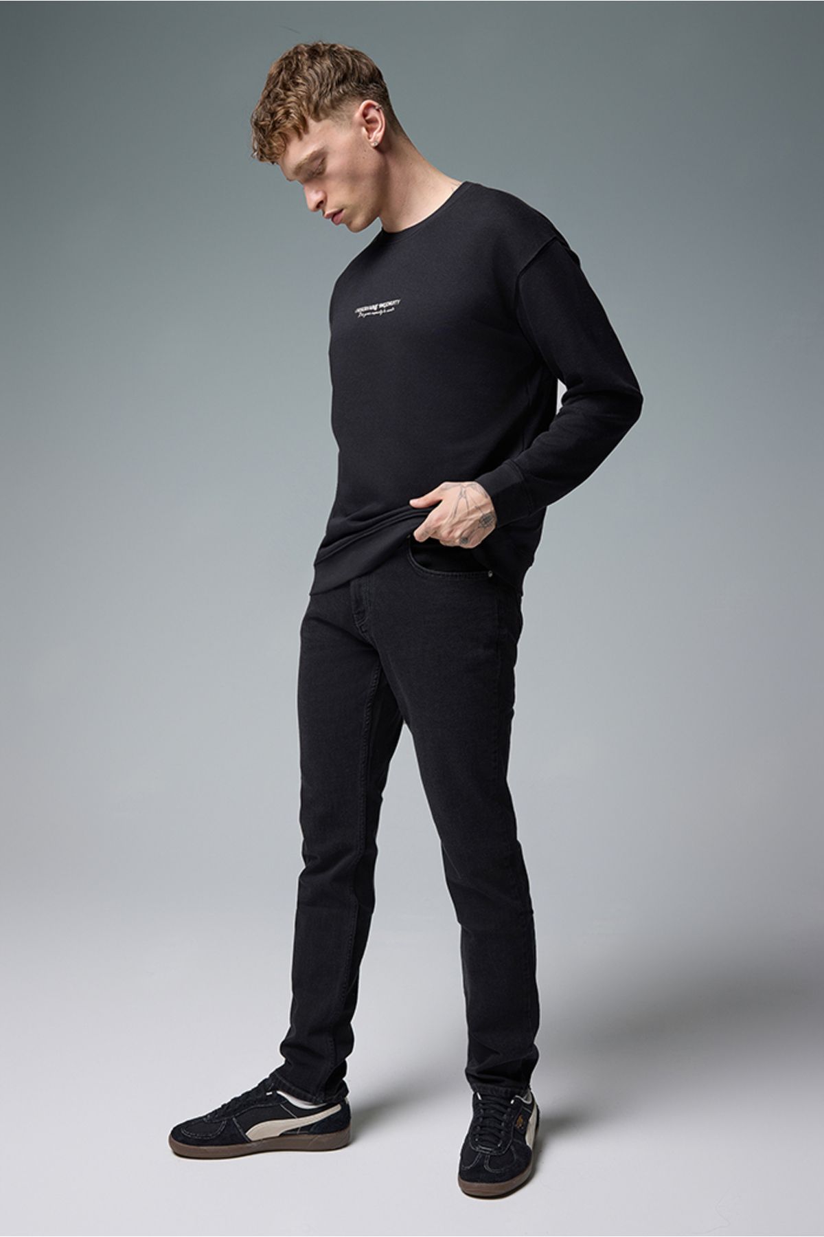 VENA Edward Black Slim Straight Jean Pantolon - BLACK