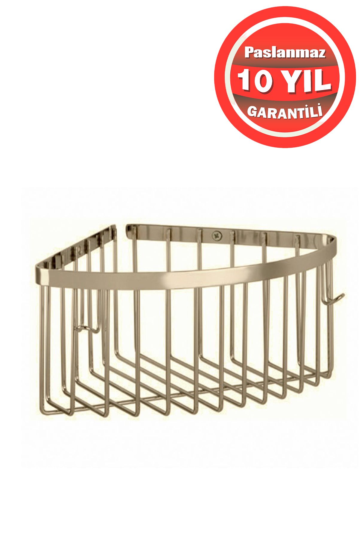 ÇELİK BANYO Derin Şampuanlık Paslanmaz Pirinç 1'li 20x20 Cm Şampuanlık Banyo Rafı Altın Gold
