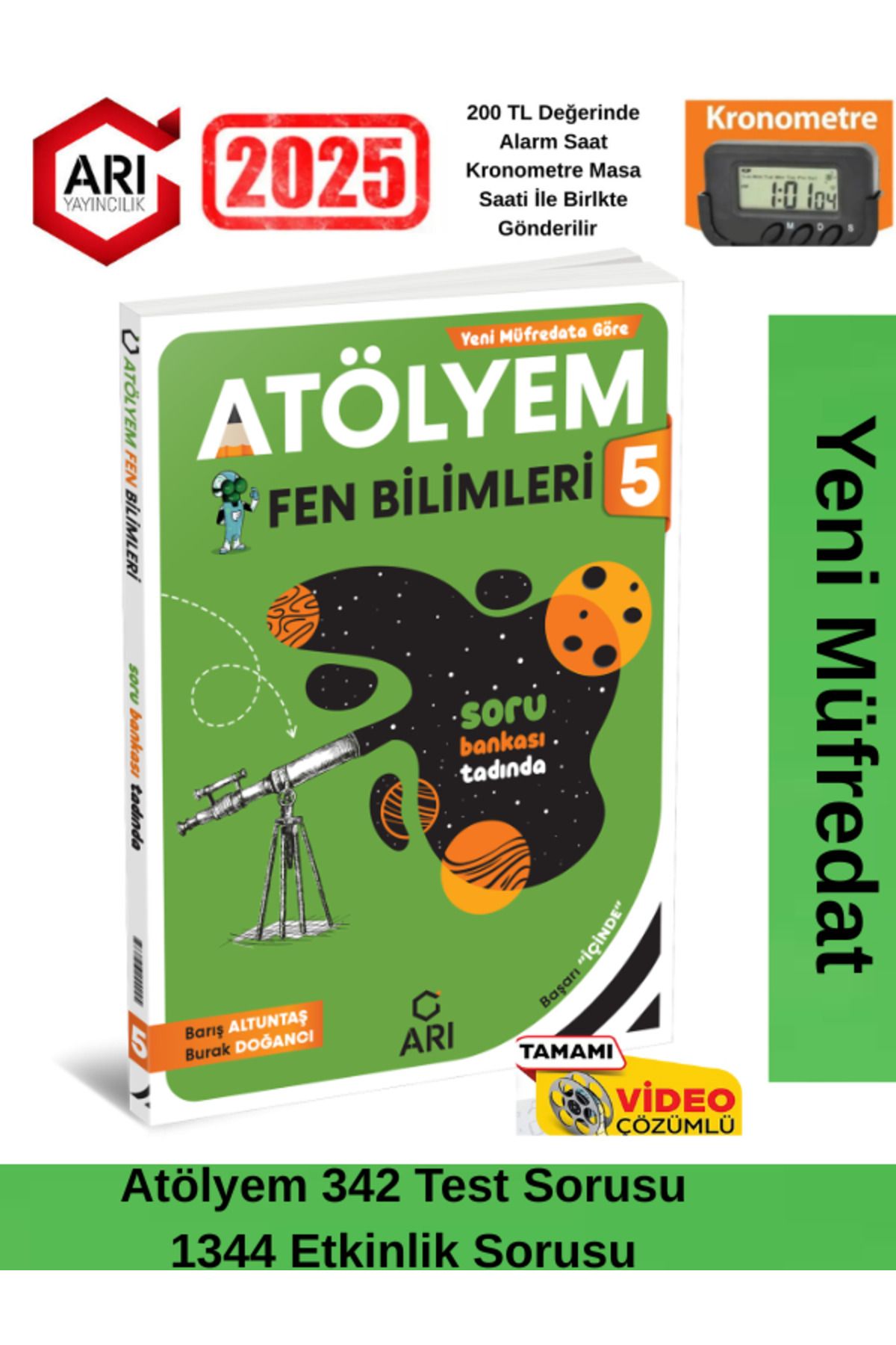 Arı Yayıncılık 5.Sınıf Fen Bilimleri %100 Yeni Müfredat Video Çözümlü Soru Bankası+Kronometre