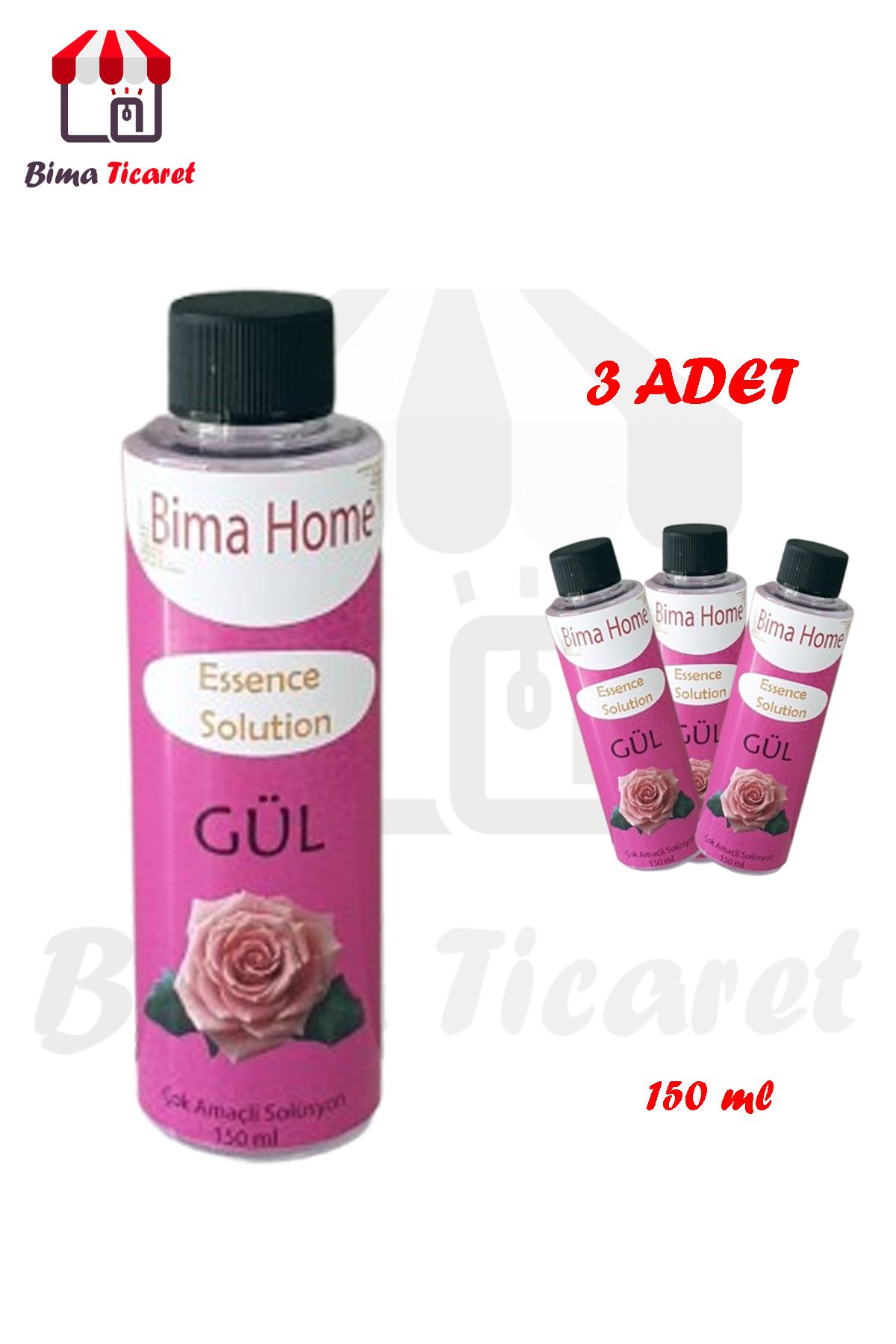 Bima Ticaret Orijinal 3 adet Geniş Alan Kokulandırma Makinesi Parfümü (Gül)