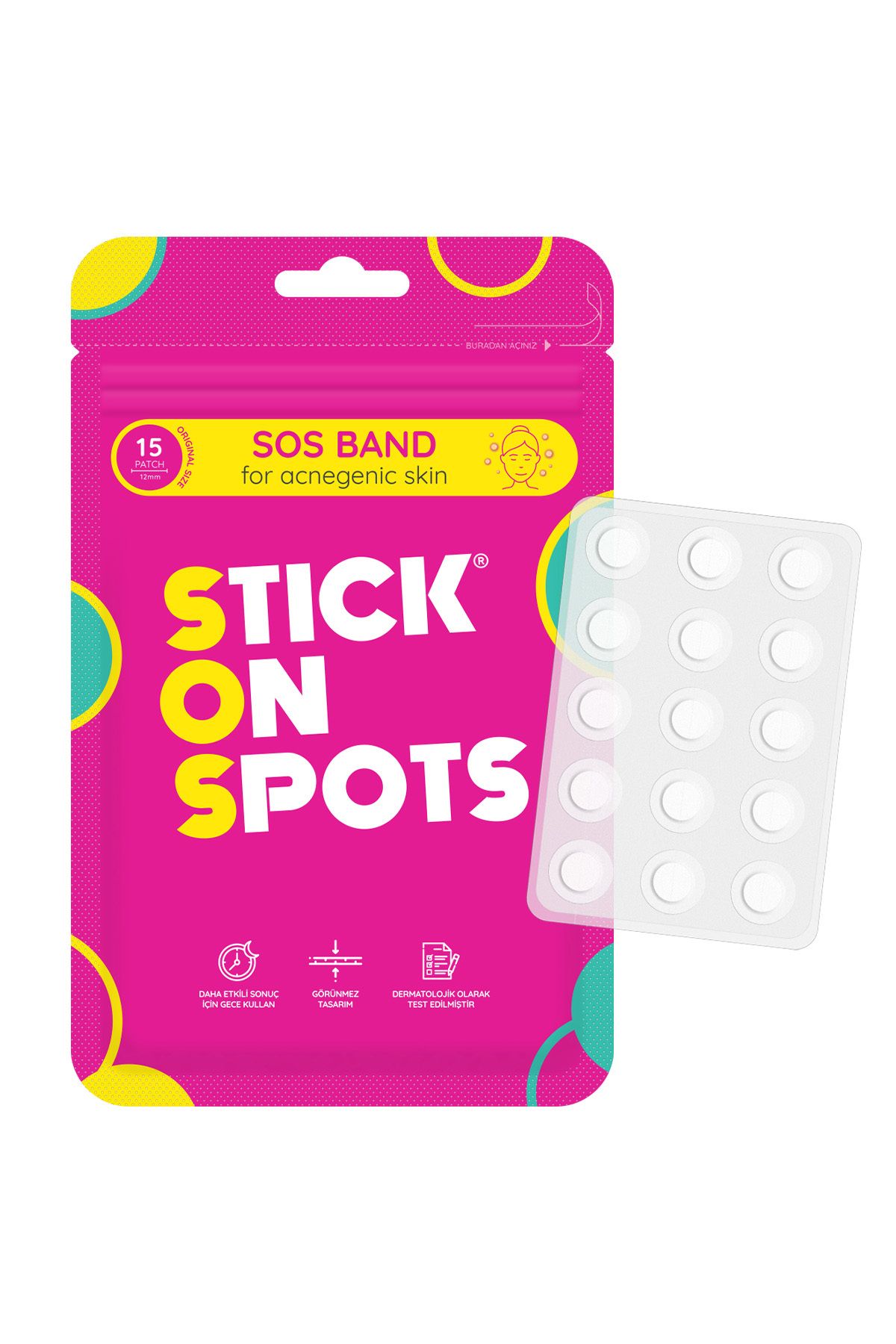 Stick On Spots-S.O.S Band - 15 Pieces of Pimple/Acne Tape - Pimple Patch - Hydrocolloid Tape X3 4