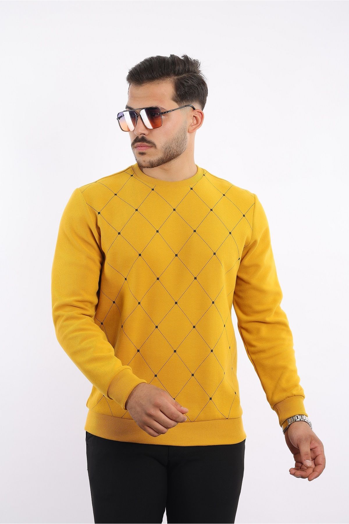 rugatchi Kolej Bisiklet Yaka Sweatshirt %100 Pamuk