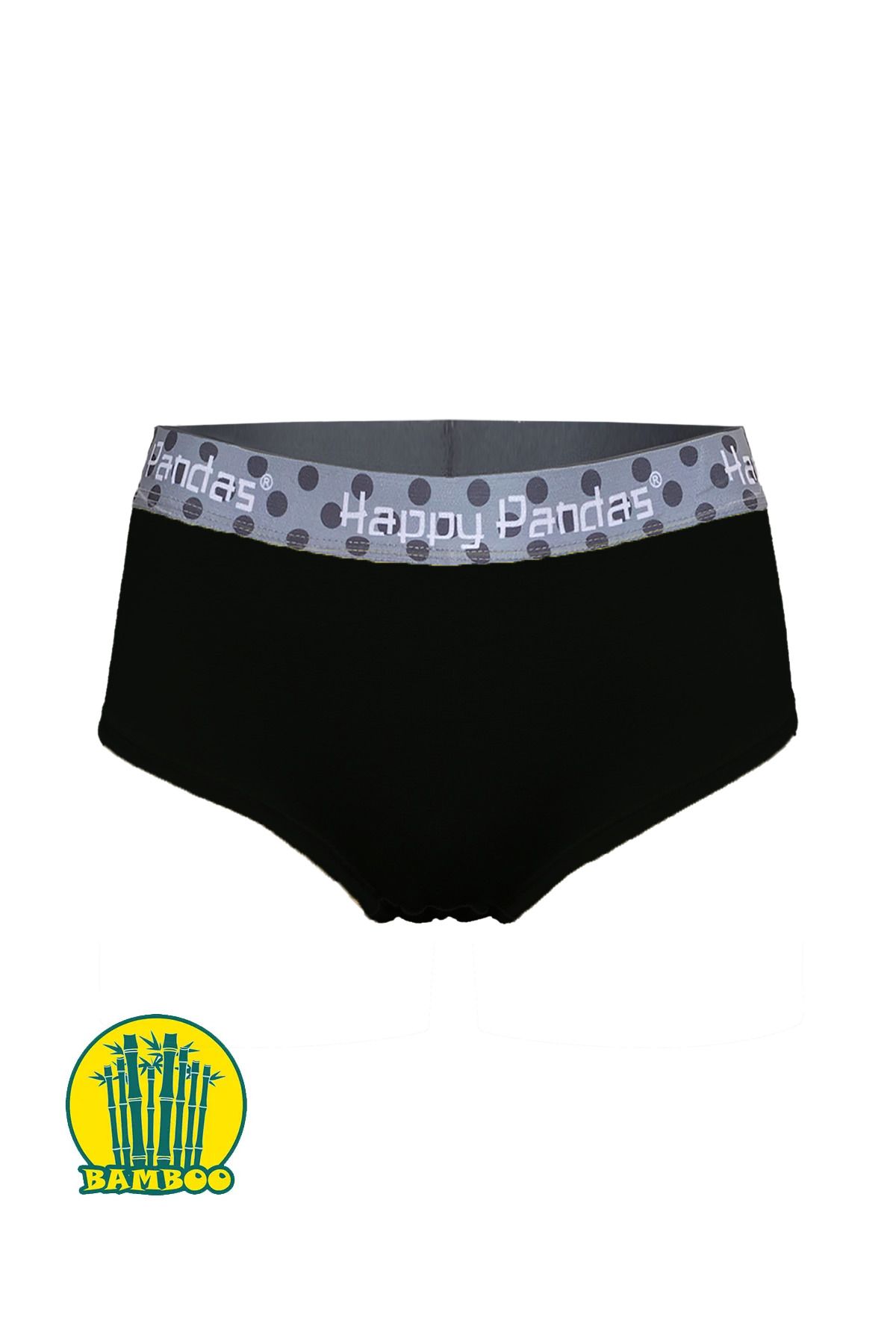 BRAINWEAR Kadın Likralı Bambu Dijital Baskılı Hipster Boxer Külot - Happy Pandas Creation