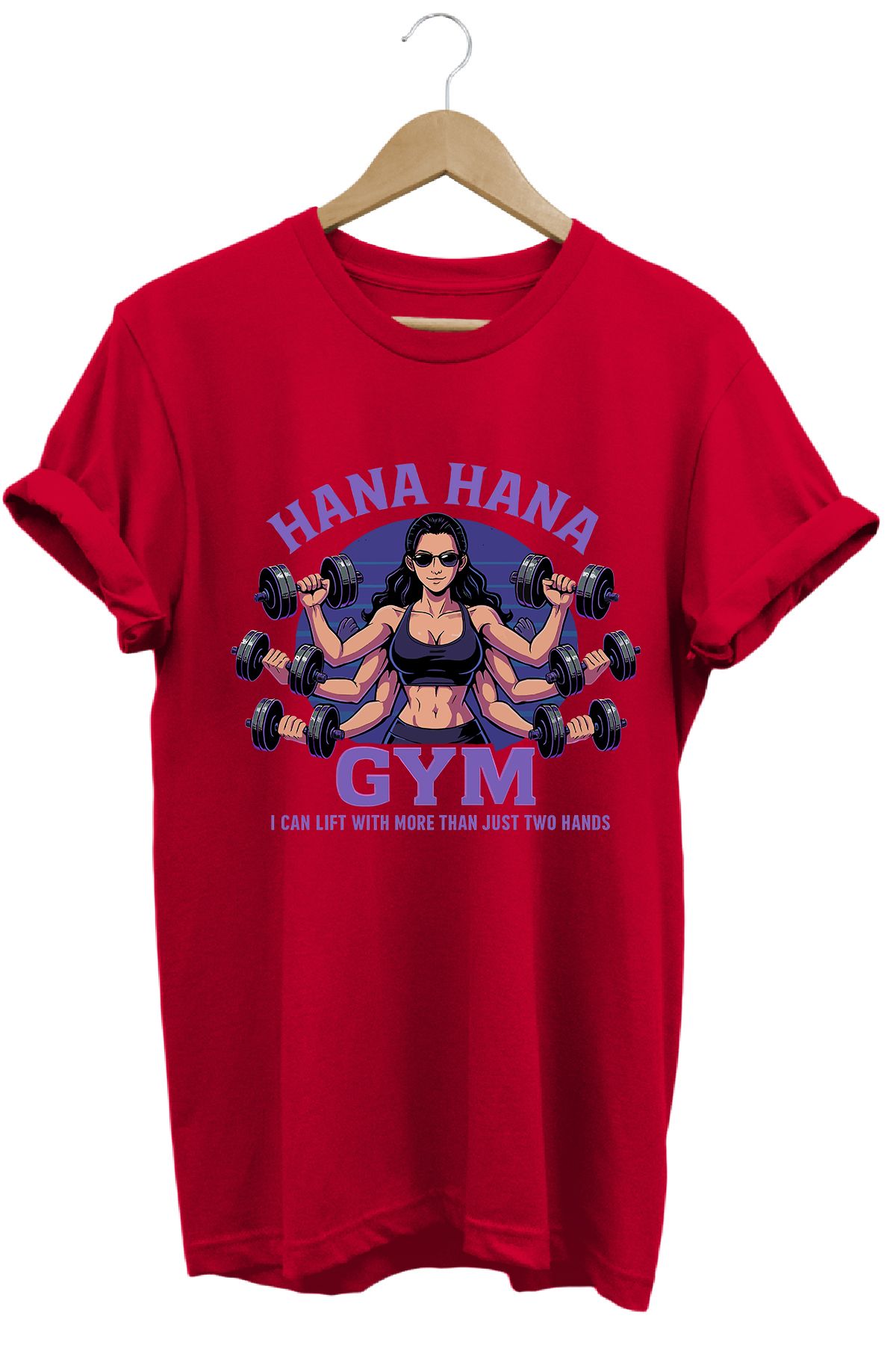 remonz Kadın Nico Robin Gym Baskılı Regular Fit %100 Pamuklu Tişört Geniş Renk ve Beden