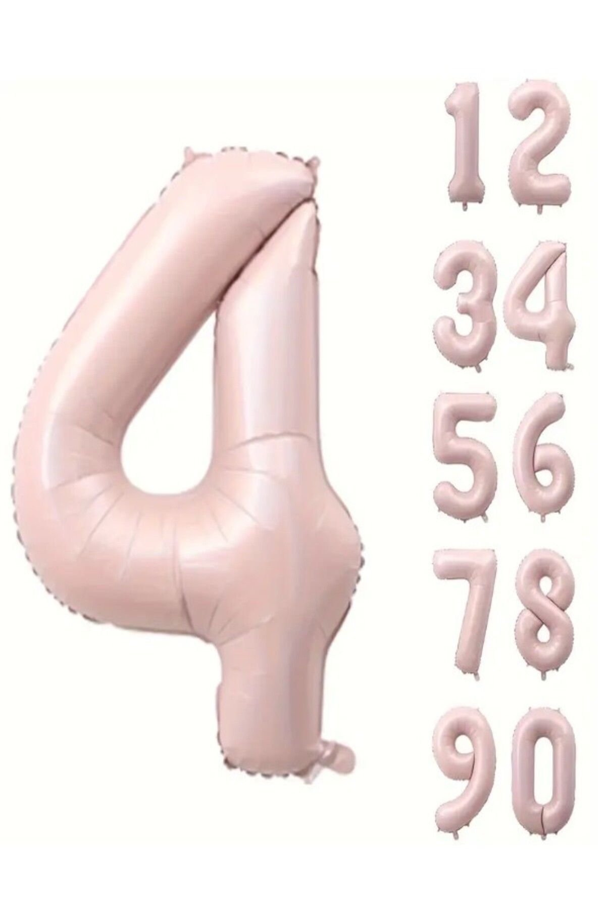 party mix 70 cm Vintage Soft Pembe Rakam Folyo Balon | Parti & Doğum Günü Süsü | Rakam Balon