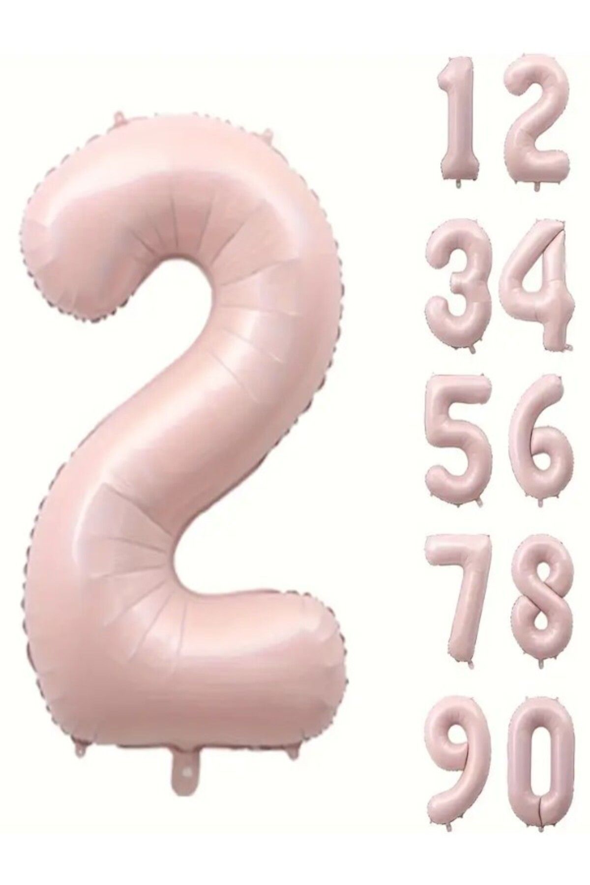 party mix 70 cm Vintage Soft Pembe Rakam Folyo Balon | Parti & Doğum Günü Süsü | Rakam Balon