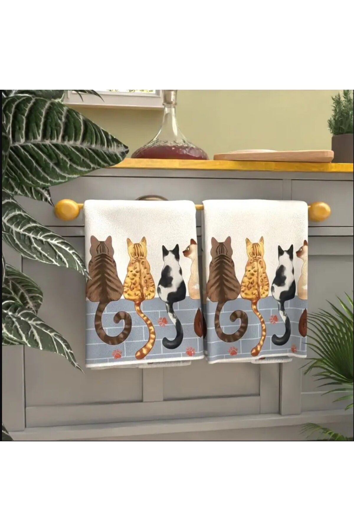 esdekor 2 adet Whisker Wonders Kedi Karikatür Havlular Süper Yumuşak Polyester