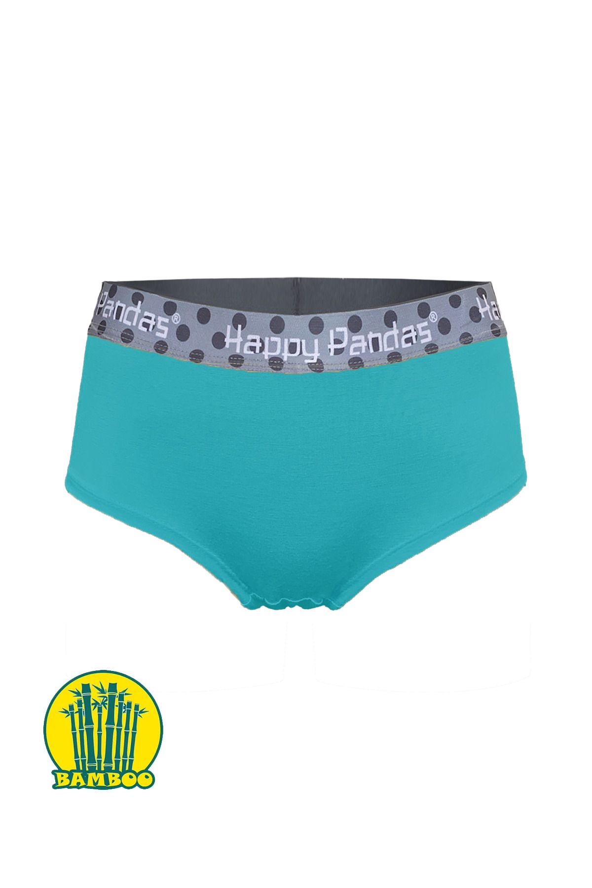 BRAINWEAR Kadın Likralı Bambu Dijital Baskılı Hipster Boxer Külot - Happy Pandas Creation