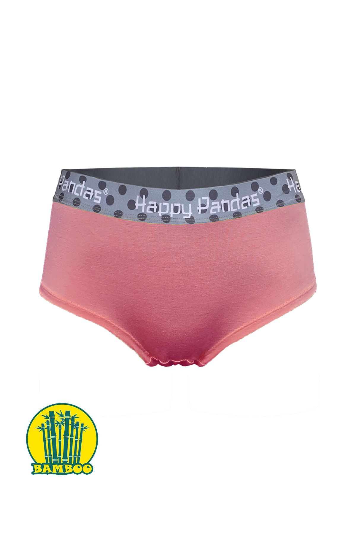 BRAINWEAR Kadın Likralı Bambu Dijital Baskılı Hipster Boxer Külot - Happy Pandas Creation