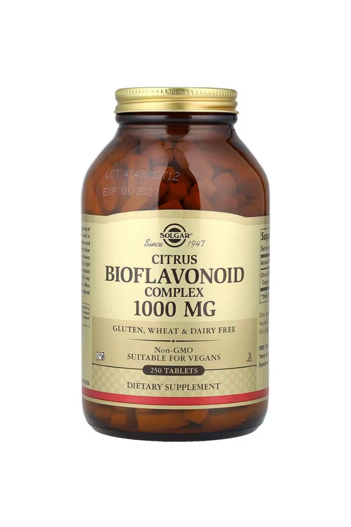 SOL Solgar, Citrus Bioflavonoid Complex, 1,000 mg, 250 Tablets