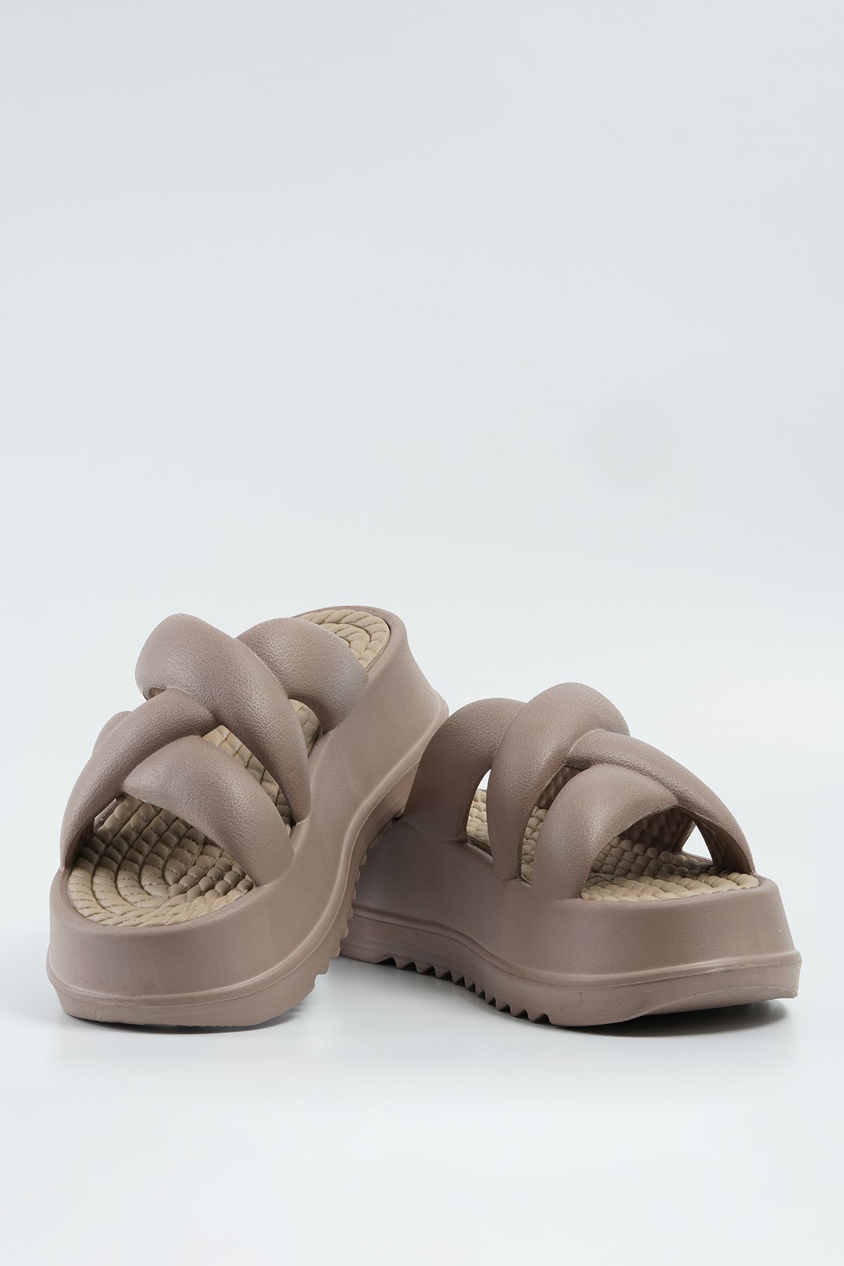 Beyond-Women's Mink Cross Banded High Sole Eva Slippers 6.5cm Byndpcb01 6