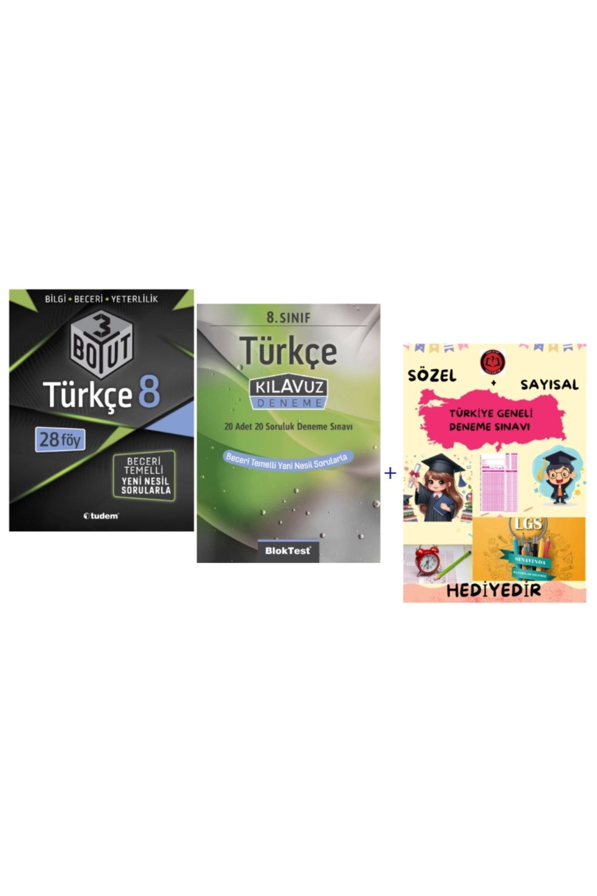 Tudem Yayınları TUDEM YAYINLARI LGS TÜRKÇE 3 BOYUT BECERİ TEMELLİ SORU BANKASI - TÜRKÇE KLAVUZ DENEME - HEDİYE