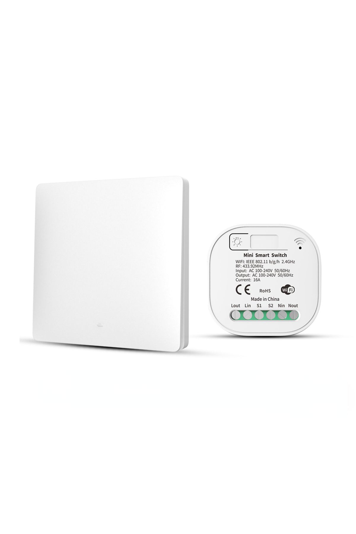 Choice-110-250V 1gang 1Receiver Tuya Smart Switch No Battery Required Push Button Panel Light Switches WiFi 1