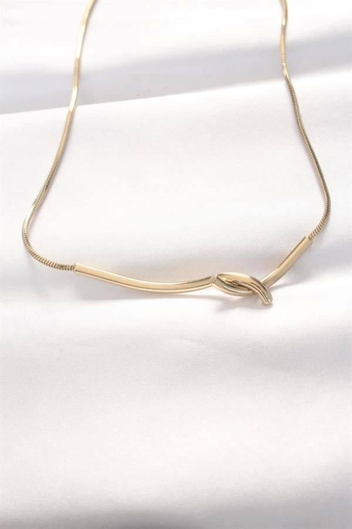 Lale Moda 316L Çelik Gold Renk Kolye