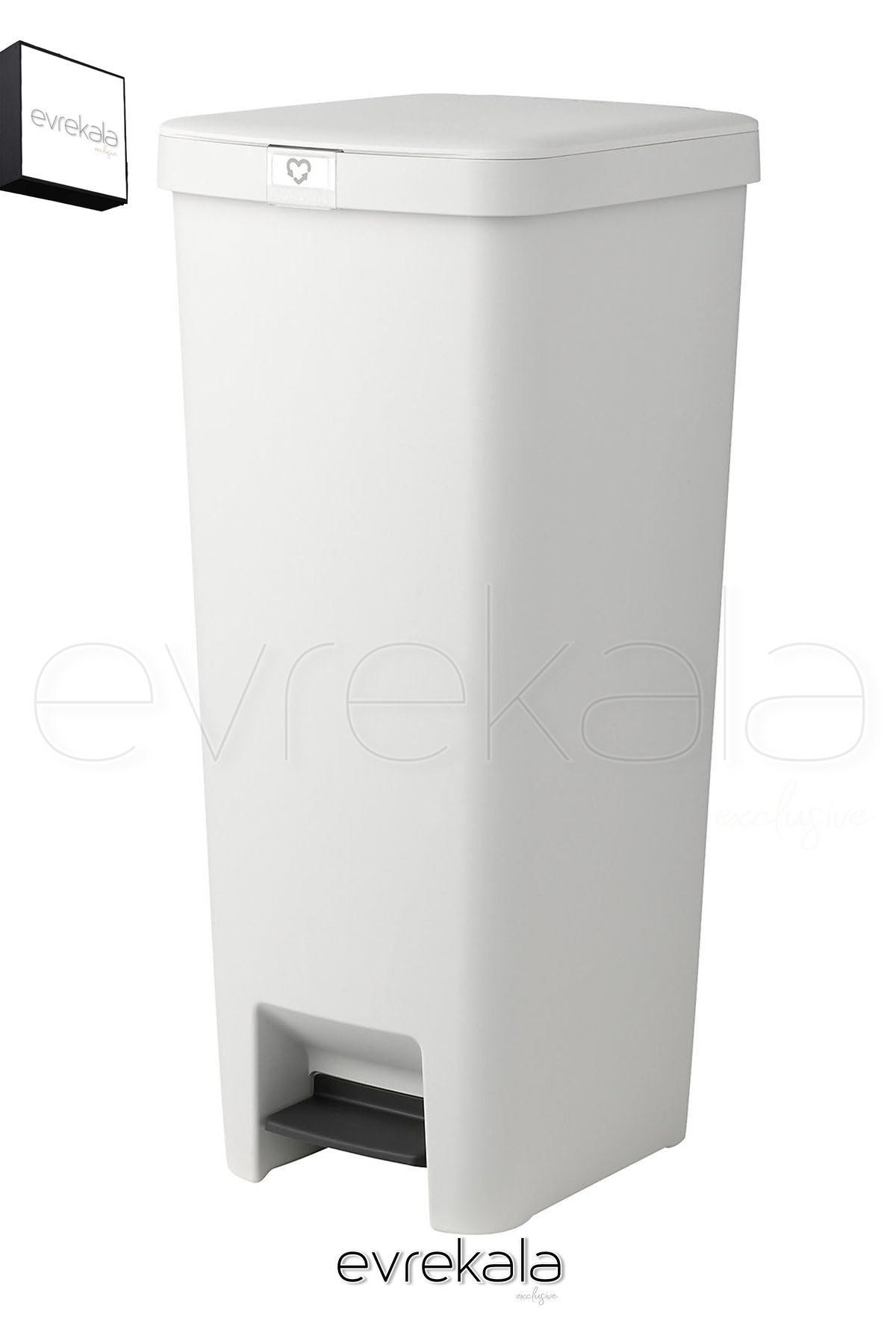Brabantia Çöp Kutusu Brabantia Dış Mekana Uygun Beyaz Çöp Kovası -Yetkili Evrekala- Yeni 40 Lt Büyük Seri