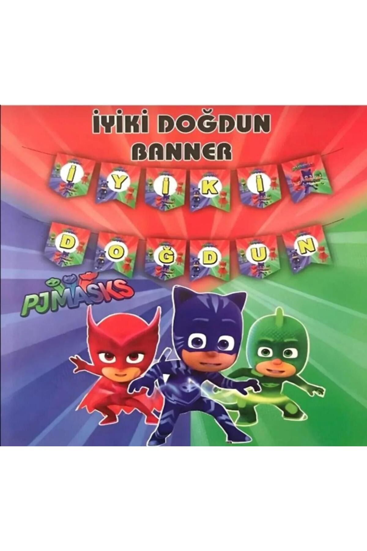 partyrüyası Pj Maskeliler Karakter Temalı Açılır Iyiki Doğdun Yazılı Banner 2 METRE
