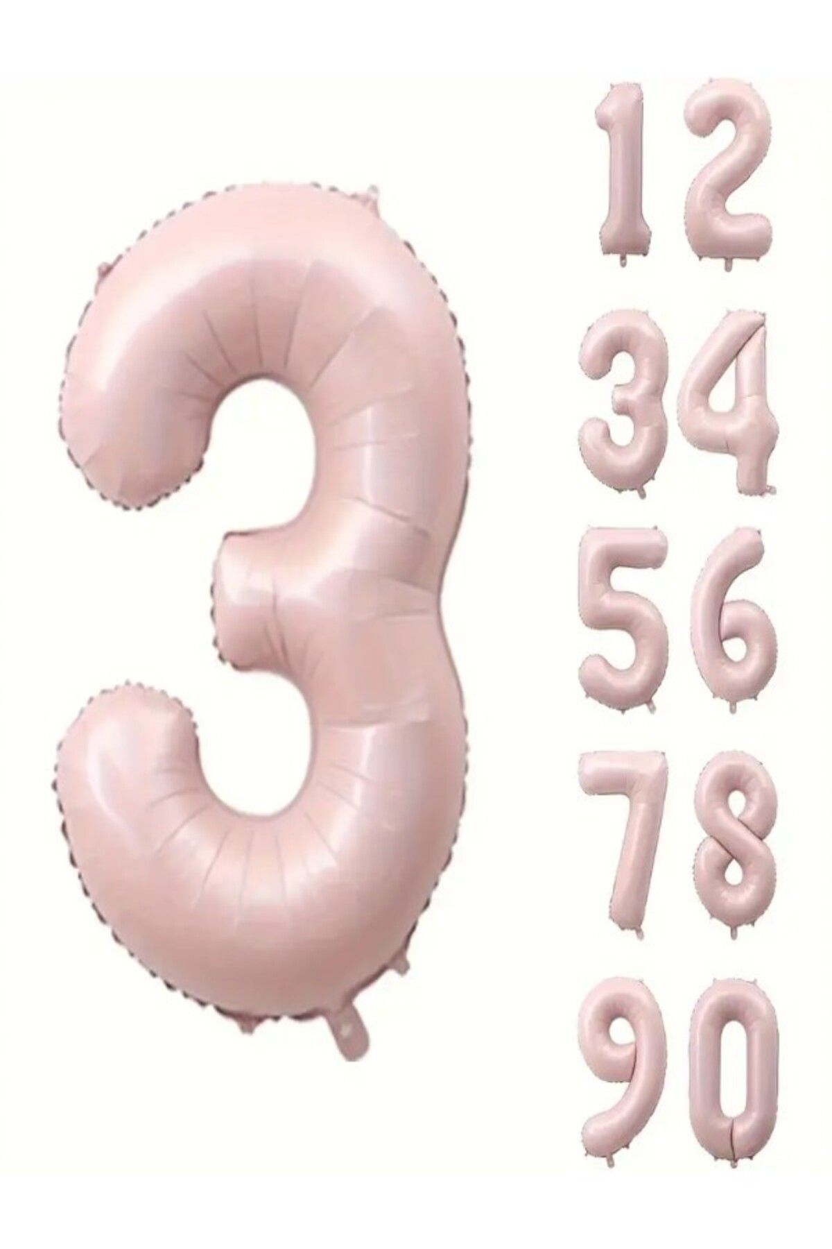 party mix 70 cm Vintage Soft Pembe Rakam Folyo Balon | Parti & Doğum Günü Süsü | Rakam Balon