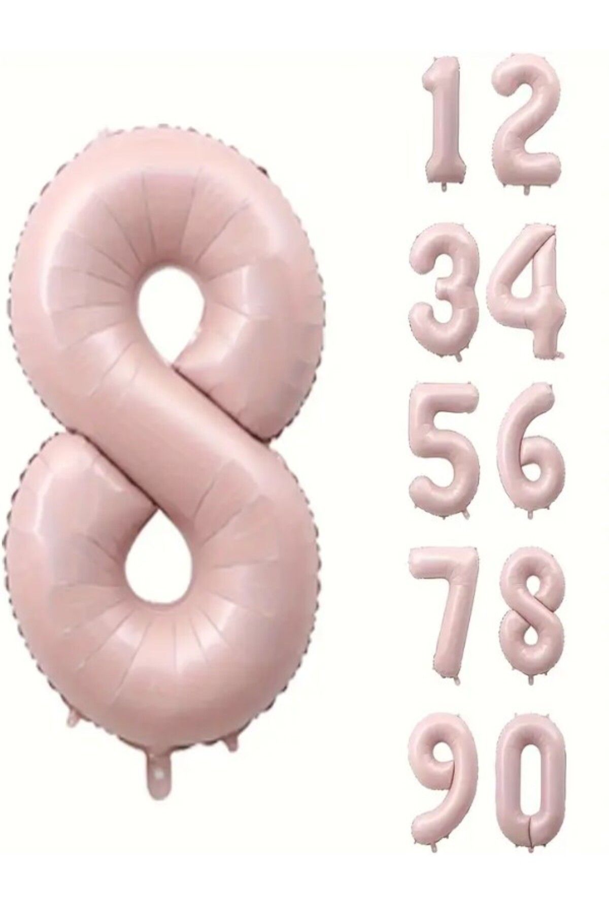 party mix 70 cm Vintage Soft Pembe Rakam Folyo Balon | Parti & Doğum Günü Süsü | Rakam Balon