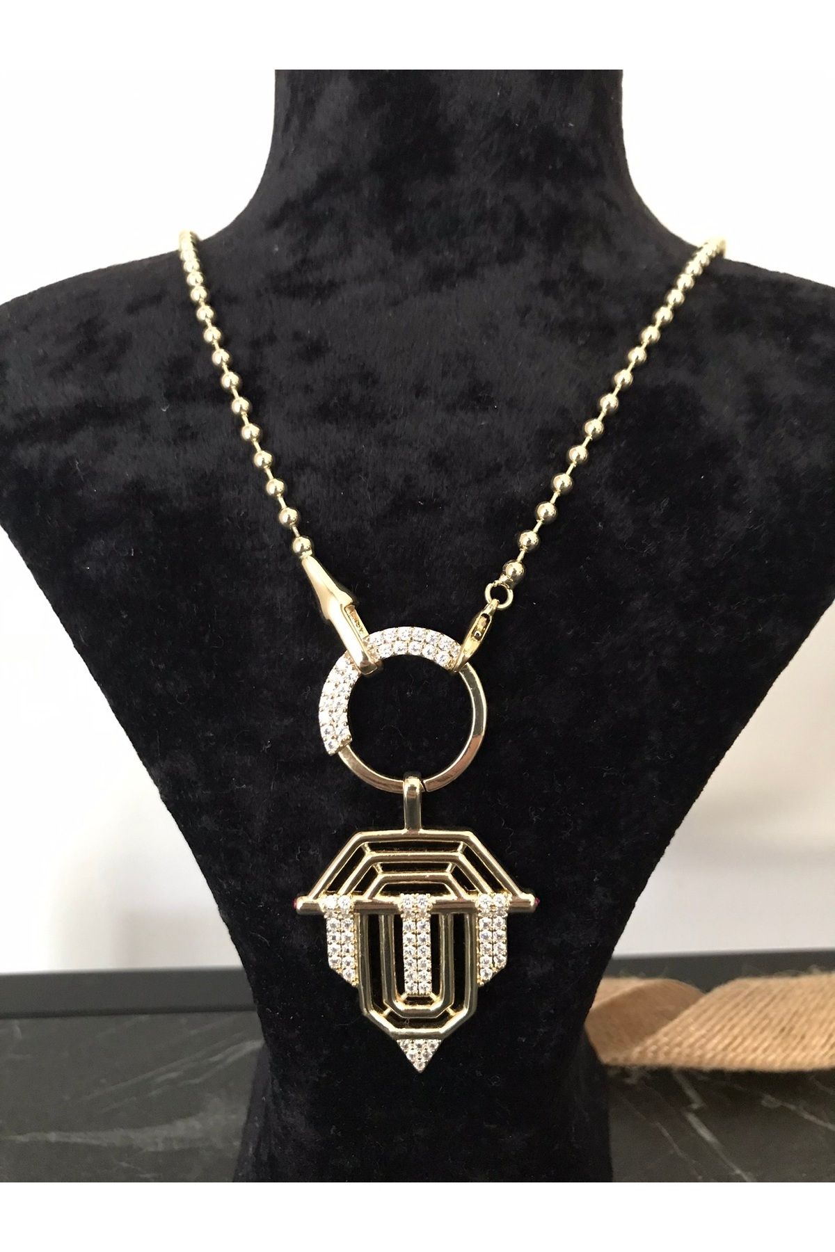shop PASLANMAZ ÇELİK SERENAY MODEL TAŞLI GOLD MİNİ DORİKA TAŞLI KARARMAZ UZUN KOLYE