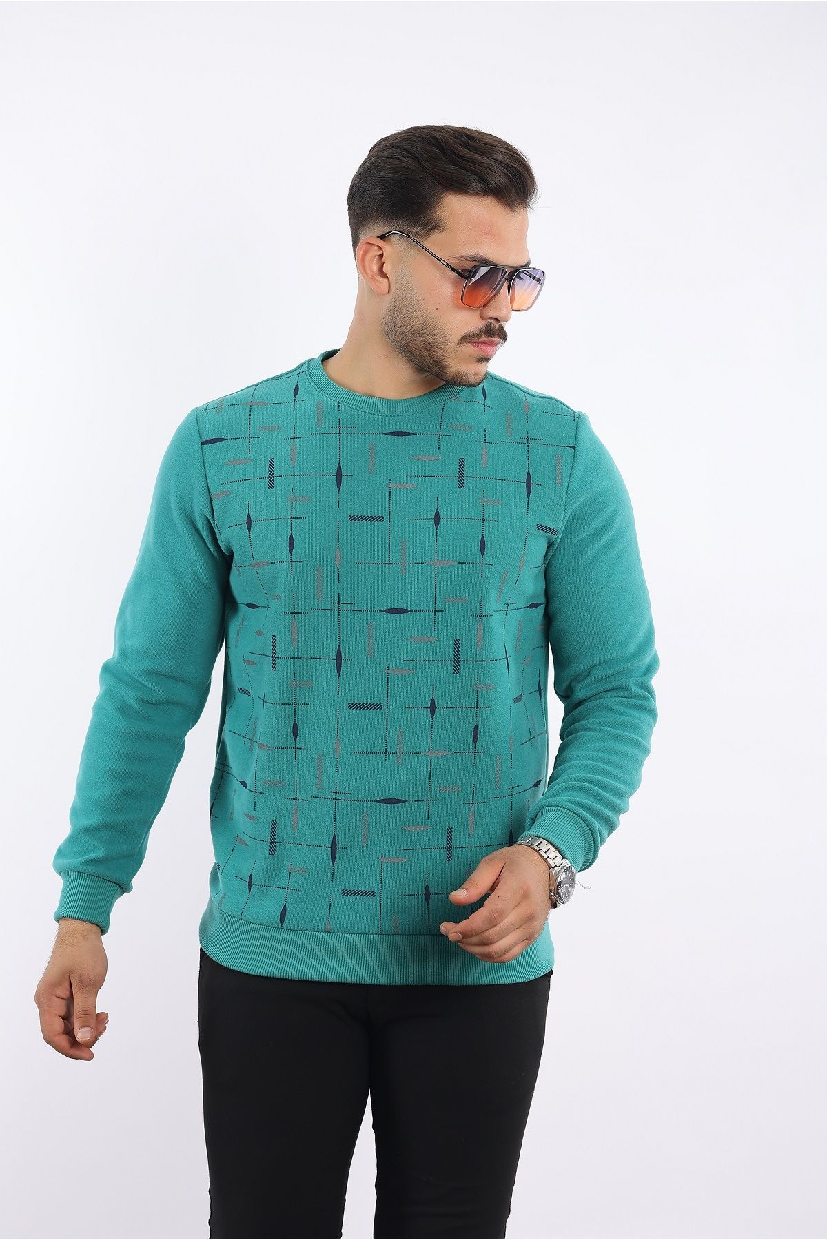 rugatchi Selanik Dokuma Bisiklet Yaka Sweatshirt