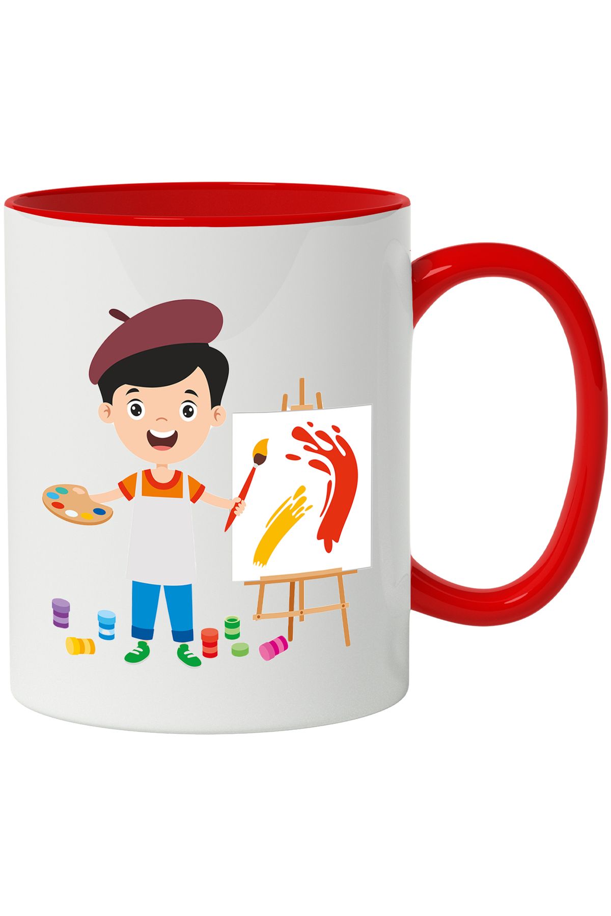 StoryGift Romania Cana Cu Pictor, Artist, Sevalet, Panza, Bereta, Acuarele, Multicolor 330 Ml, Cer, Cu ,stg - One Size