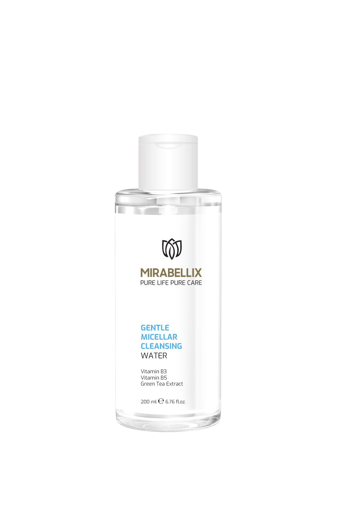 Mirabellix Micellar Makyaj Temizleme Suyu – Yeşil Çay Özü, Pantenol ve Niasinamid İçerikli 250 ml