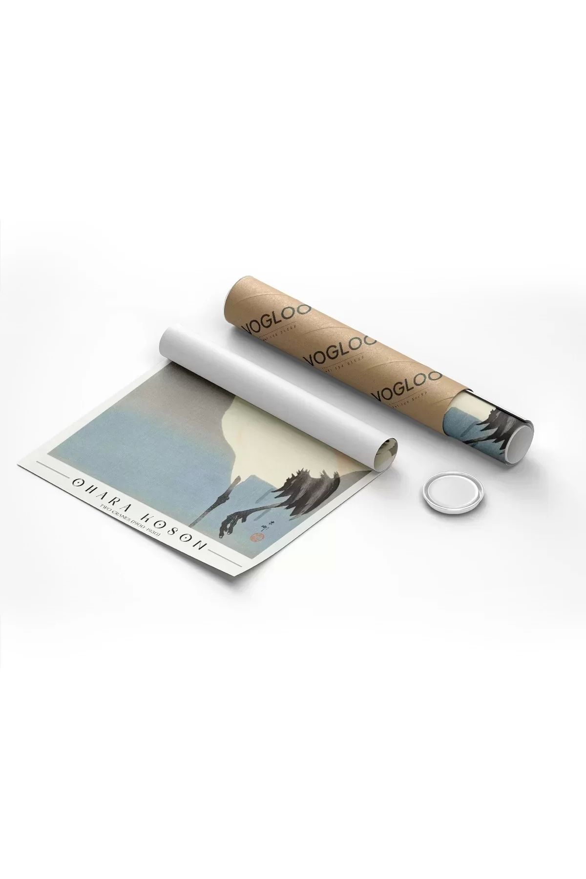 VOGLOO Çerçevesiz Poster Ohara Koson İki Turna
