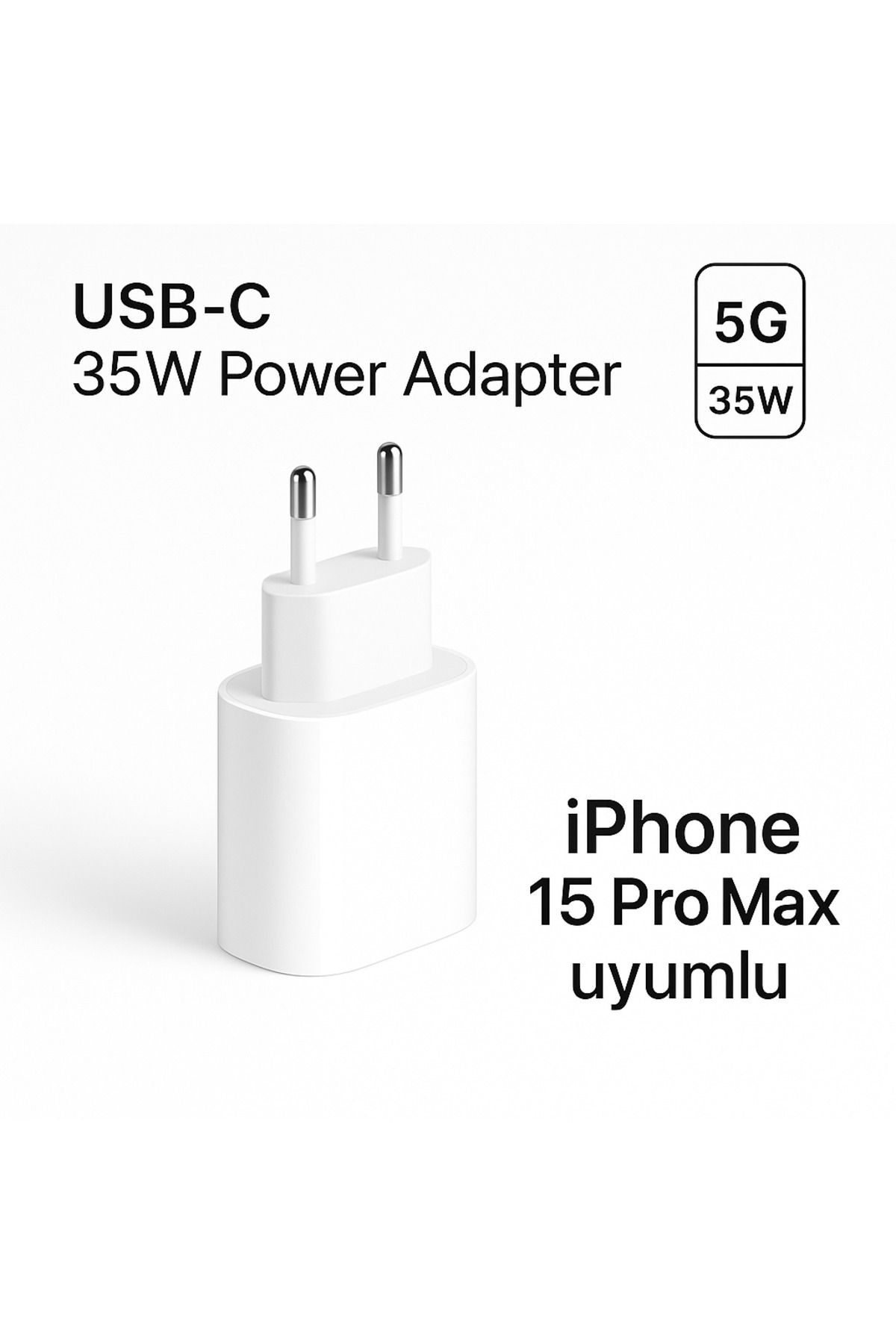 qasul İPhone 15 Pro Max Uyumlu 35W Şar Adaptörü