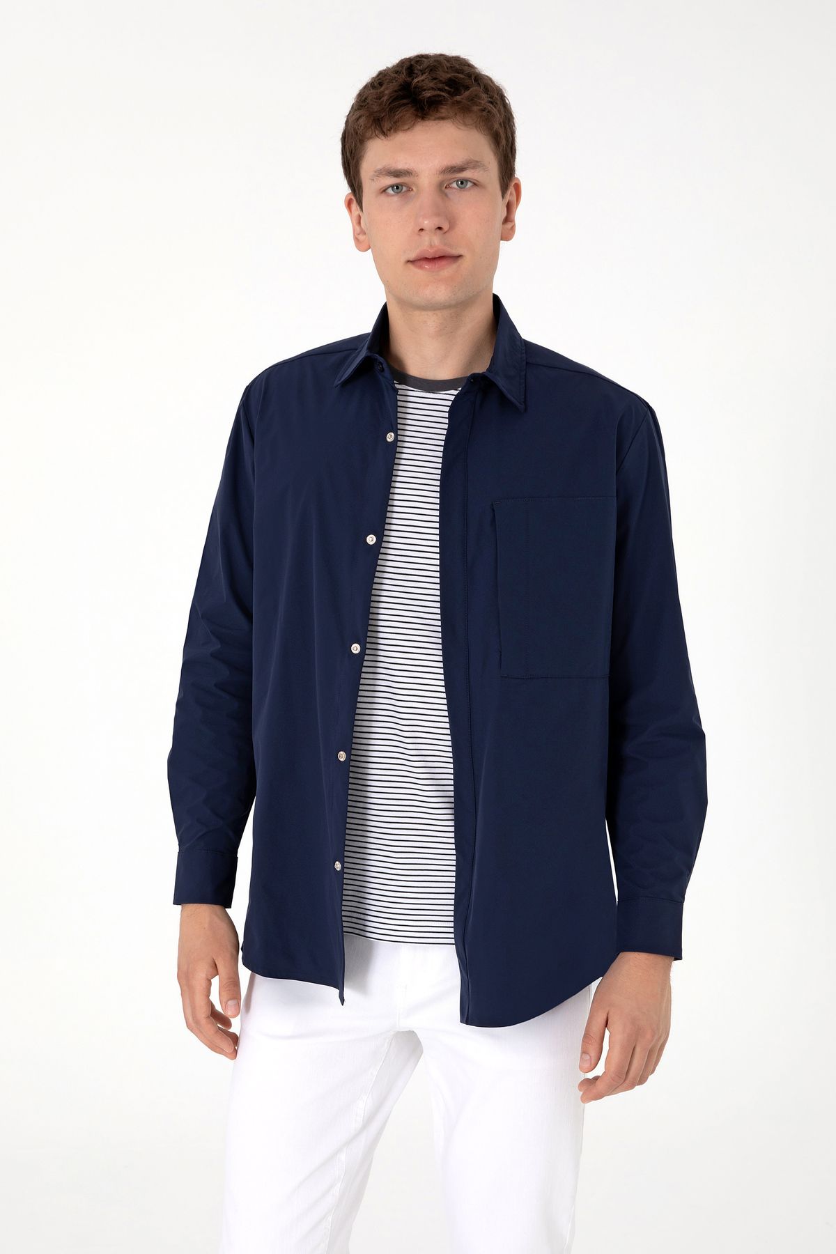 U.S. Polo Assn. Erkek Lacivert Uzun Kollu Gömlek 50301077-VR033