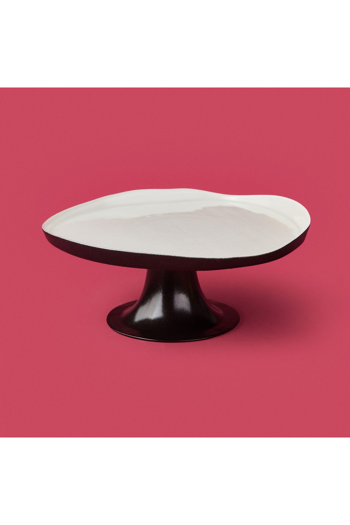 Evidea Kitchen Jota Ayaklı Tabak - Beyaz / Siyah - 21 cm
