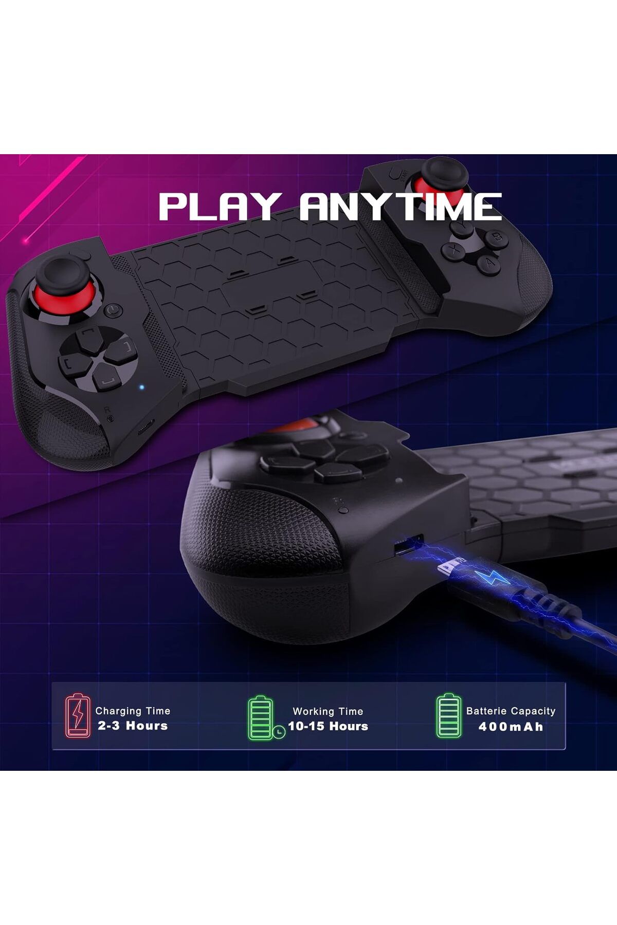 OEM-Gamepad Controller 2 in 1, phone, tablet, PC, extendable, battery, Wi-fi, Android, iOS, Window 3