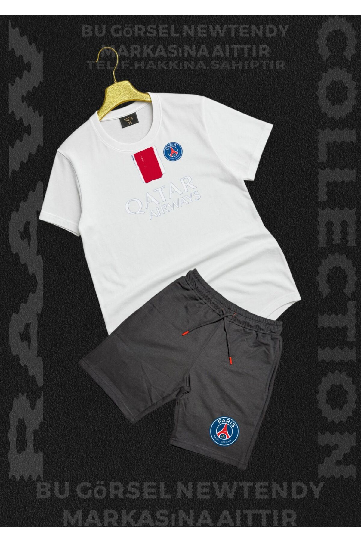 NEW TRENDY COLLECTİON Futbol Aşkına! Yazlık Pamuklu Nefes Alan Tişört ve Şort Seti 2ürün