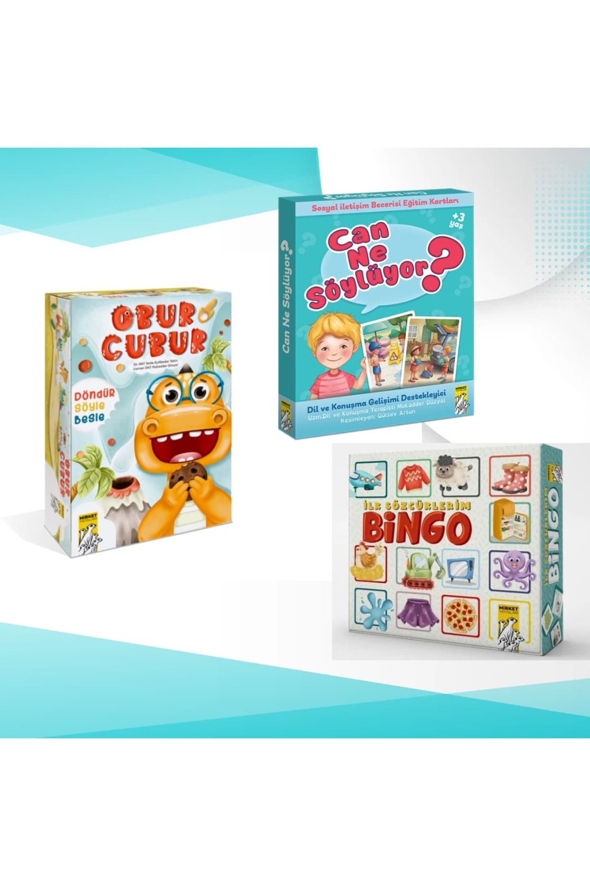 Mirket Yayınları Can Ne Söylüyor ? / İlk Sözcüklerim BİNGO /Obur Cubur Döndür Söyle Besle 3 LÜ SET
