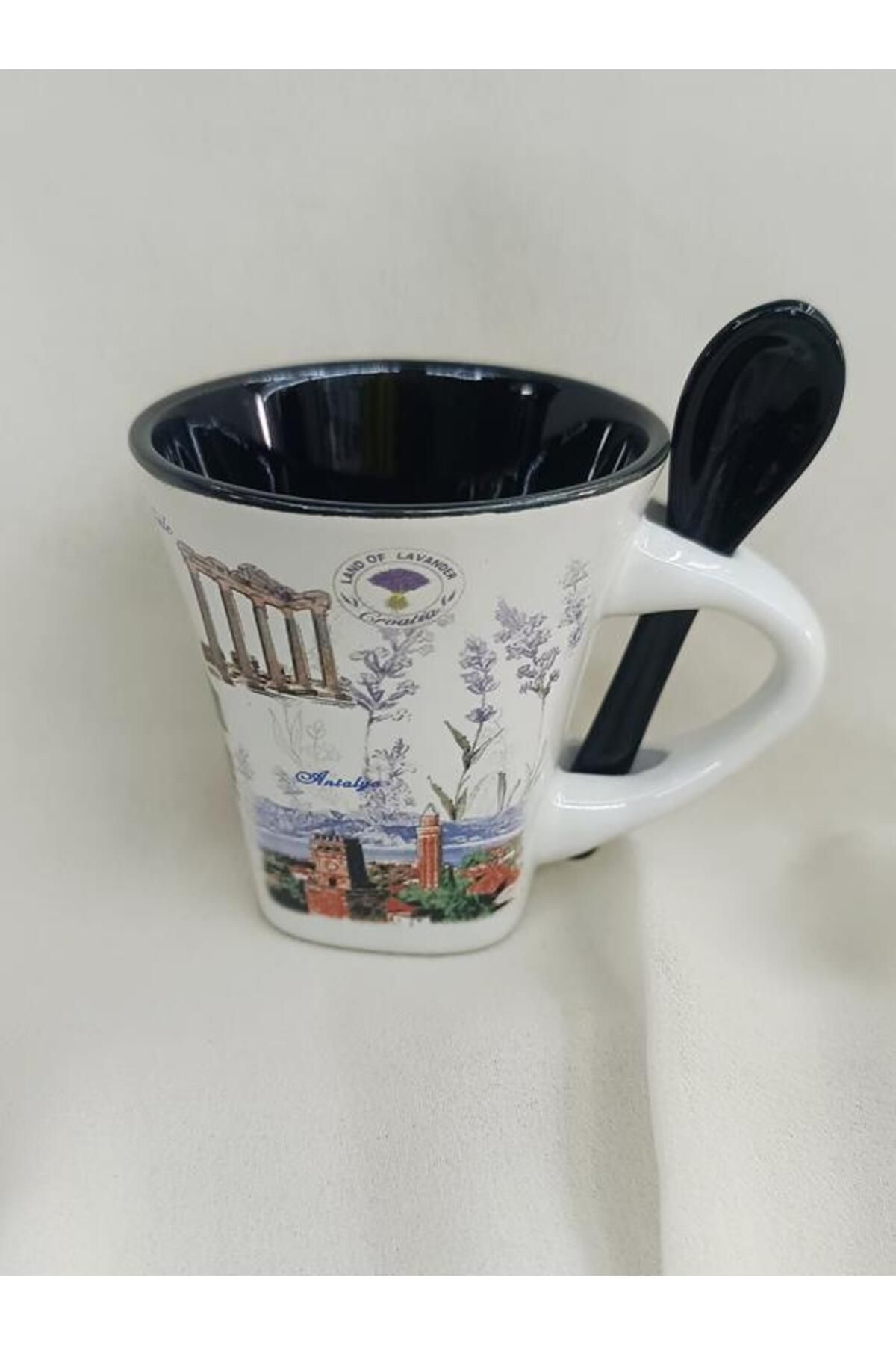 Hd Marketim Bardak Kupa Seramik Kulplu 100 ml Yöresel Meşrubat Su Kahve Bardağı Antalya Görselli