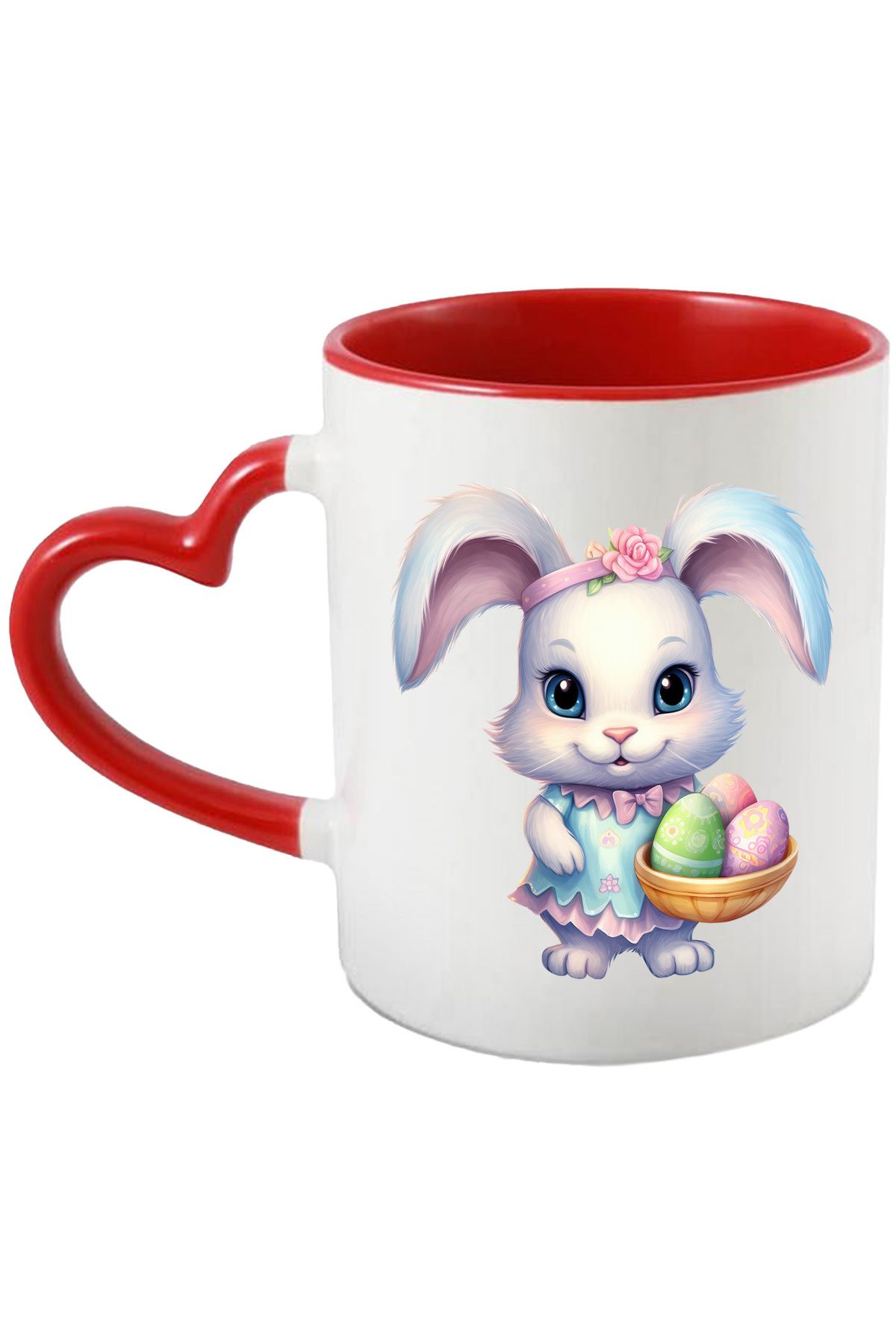 StoryGift Romania Cana Cu O Iepuroaica Alba | Ilustratie | Tine Un Castron Cu Oua Vopsite | Floare, Cu ,stg - One Size