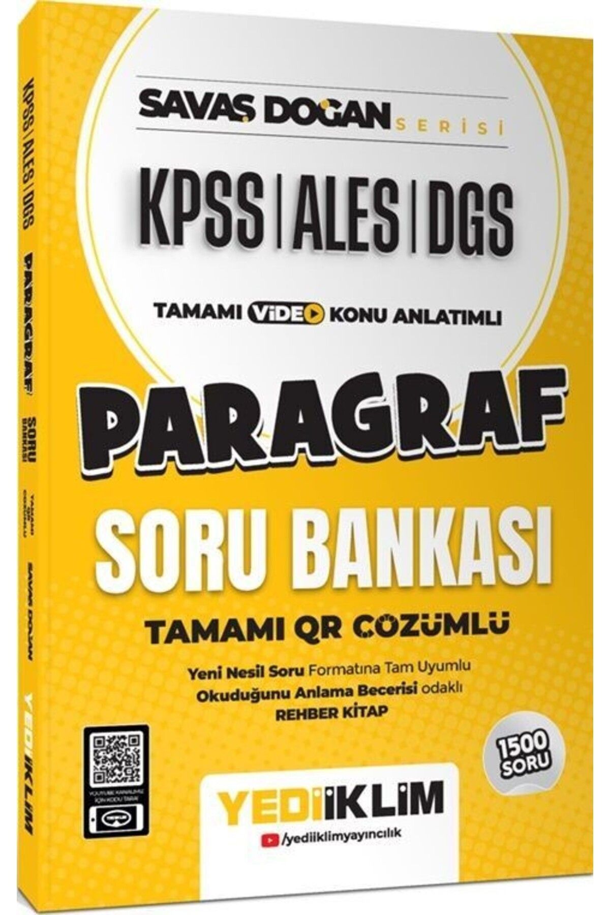 Ankara Kitap Merkezi KPSS ALES DGS Savaş Doğan Serisi Paragraf Tamamı Video Konu Anlatımlı ve Tamamı QR Çözümlü Soru Bank