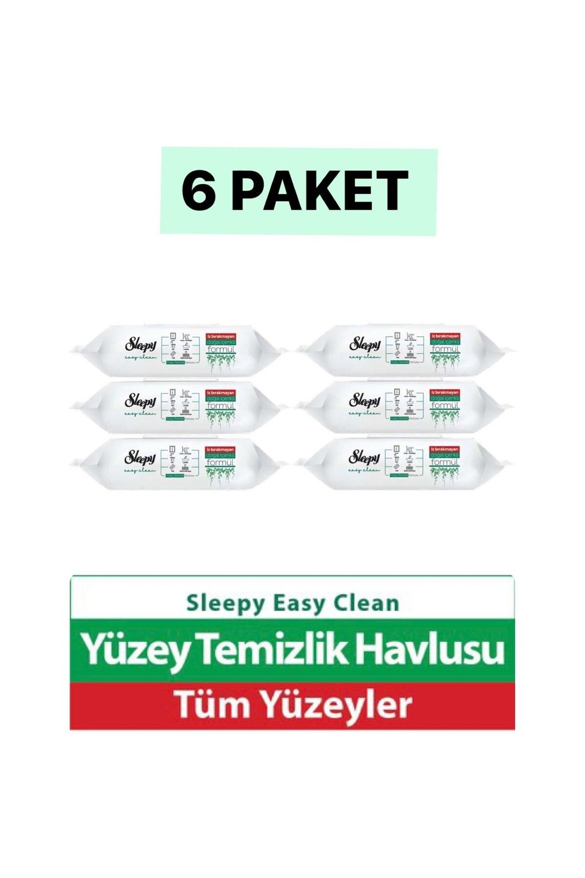 Sleepy Easy Clean Yüzey Temizlik Havlusu 100'LÜ 6 Paket