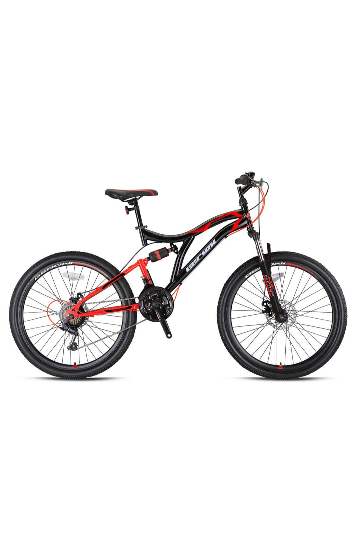 Geroni GERONİ HUNTER MD 24 JANT 15cm KADRO SİYAH-KIRMIZI BİSİKLET