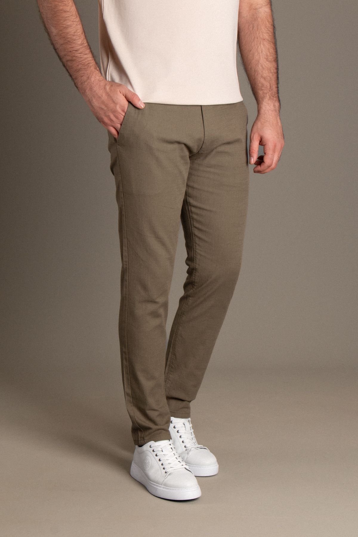 JR9 ERKEK HAKİ KETEN PANTOLON