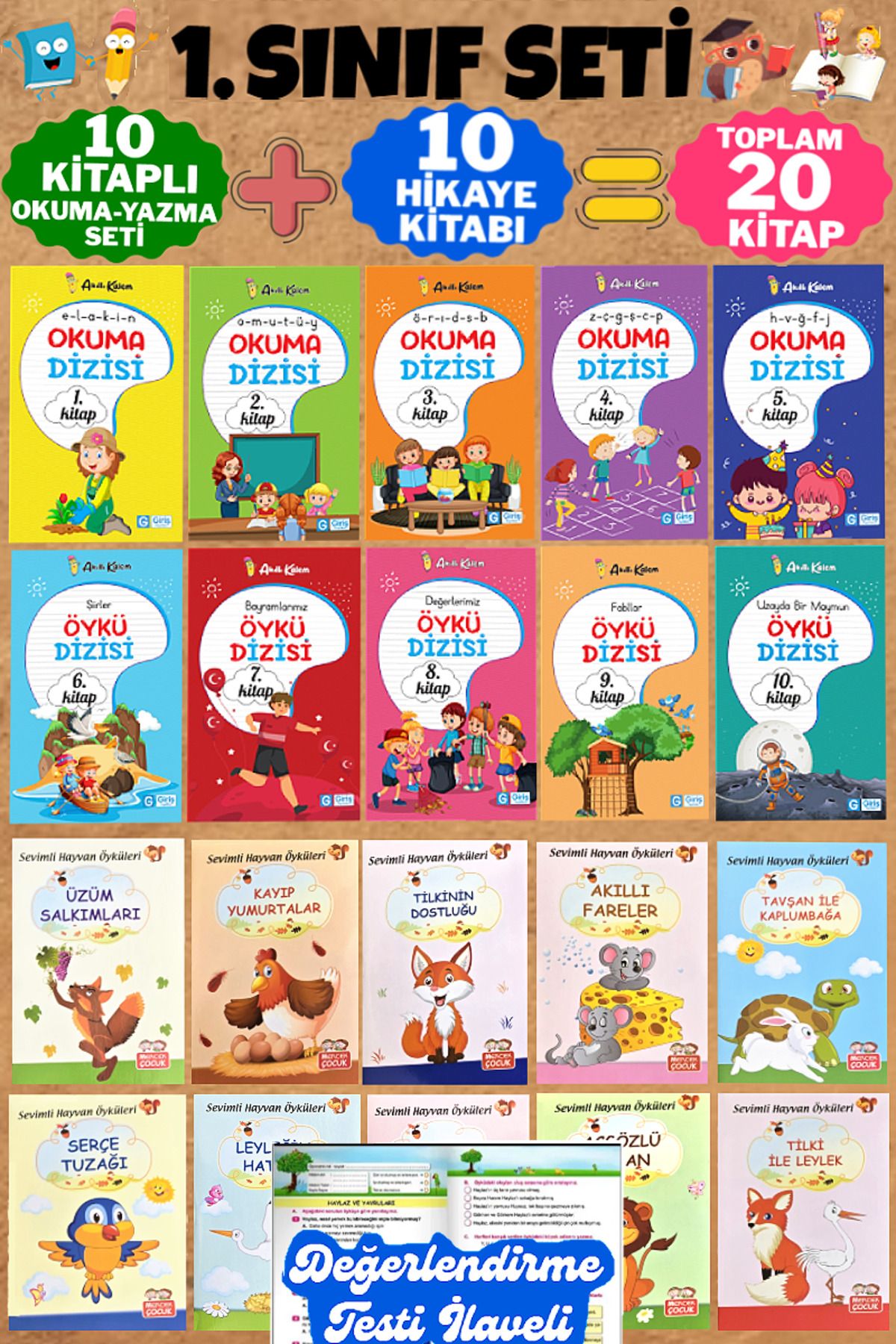 Altınpost Yayınları Tavsiyeli 1. Sınıf Seti (Toplam 20 Kitap): 10 Kitaplı Okuma Yazma Seti + 10 Adet Hikaye Kitabı