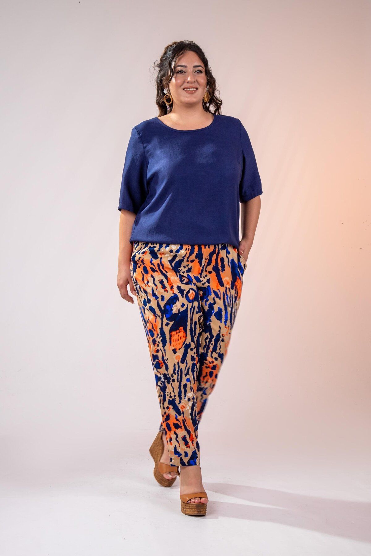 Roxxlen 333974 Beli Lastikli Boru Paça Pantolon