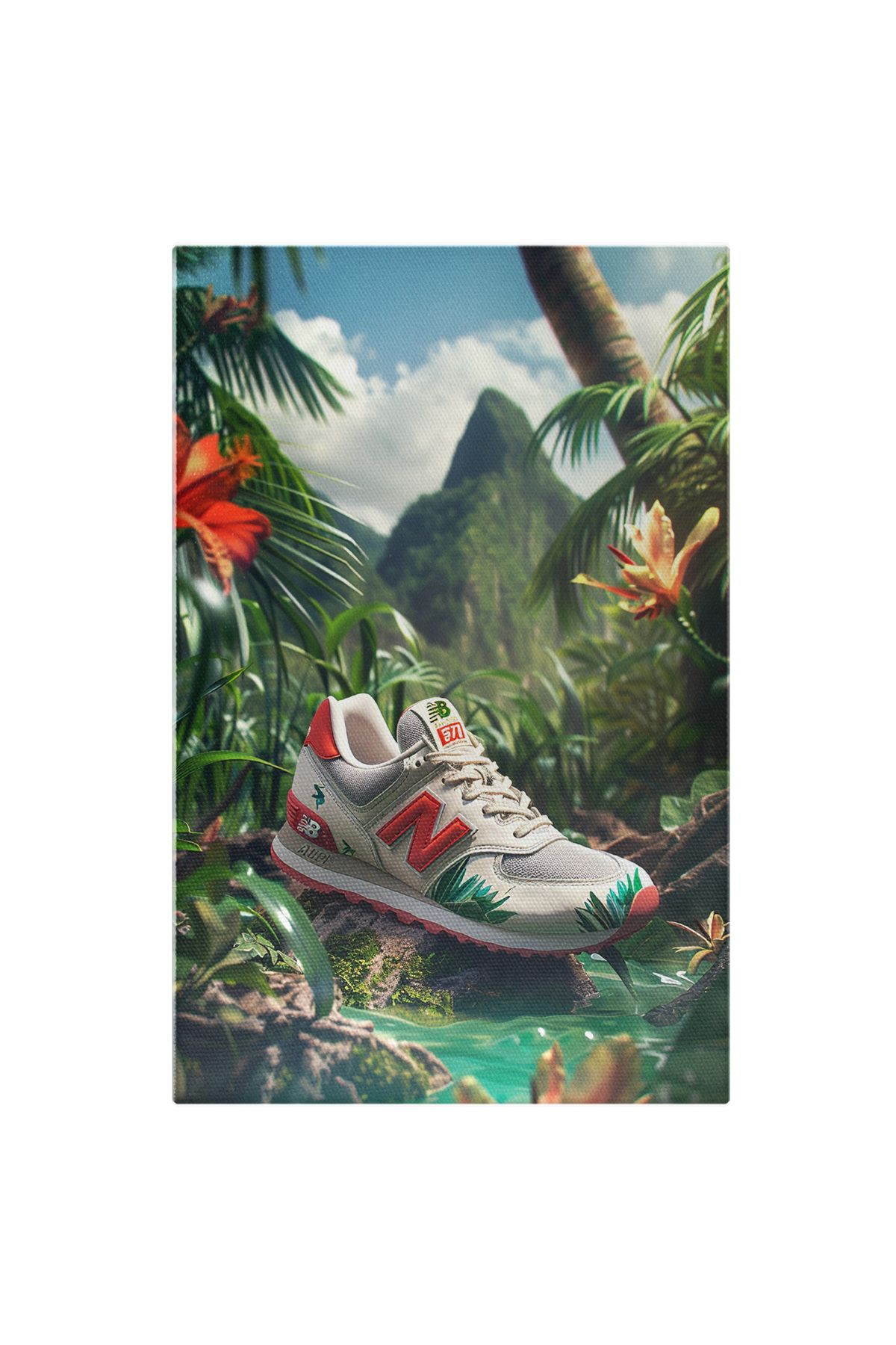 StoryGift Romania Tablou Canvas New Balance Pe Pietrele Alunecoase Din Apa Fierbinte Încălzită De Soarele Tropica - 40 x 25