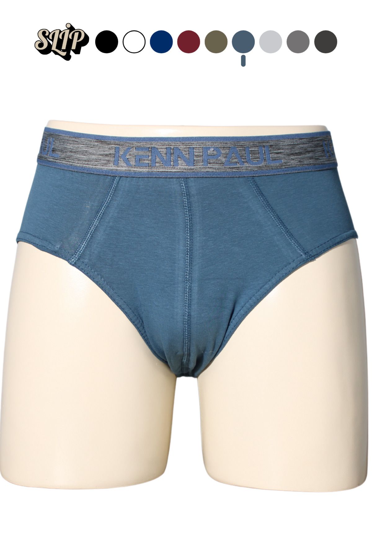 Kennpaul Erkek Düz Pamuklu İndigo Boxer | Slip Boxer
