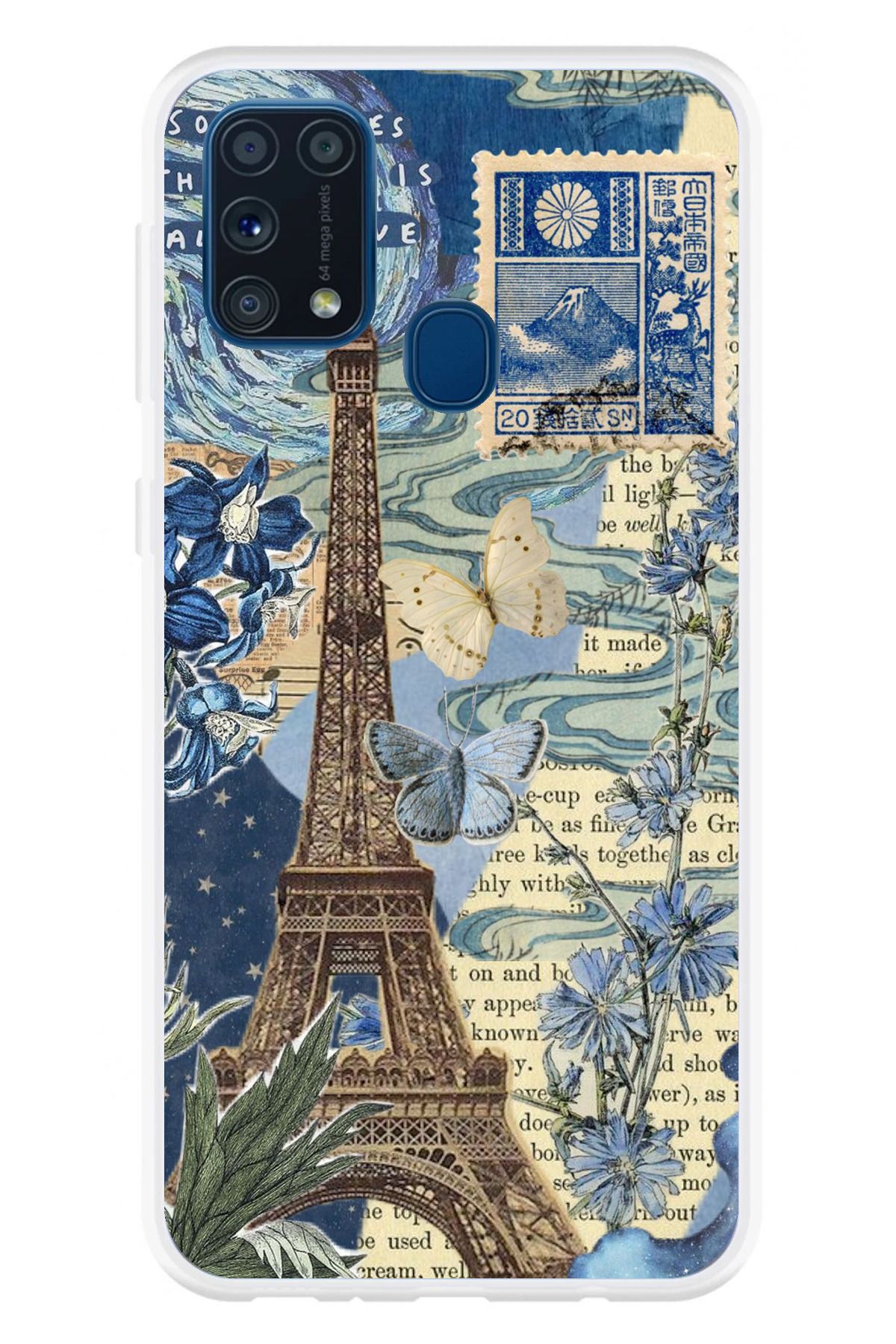TechTree Samsung Galaxy M31 Uyumlu Paris ve Eyfel Kulesi Şeffaf Silikon Kılıf