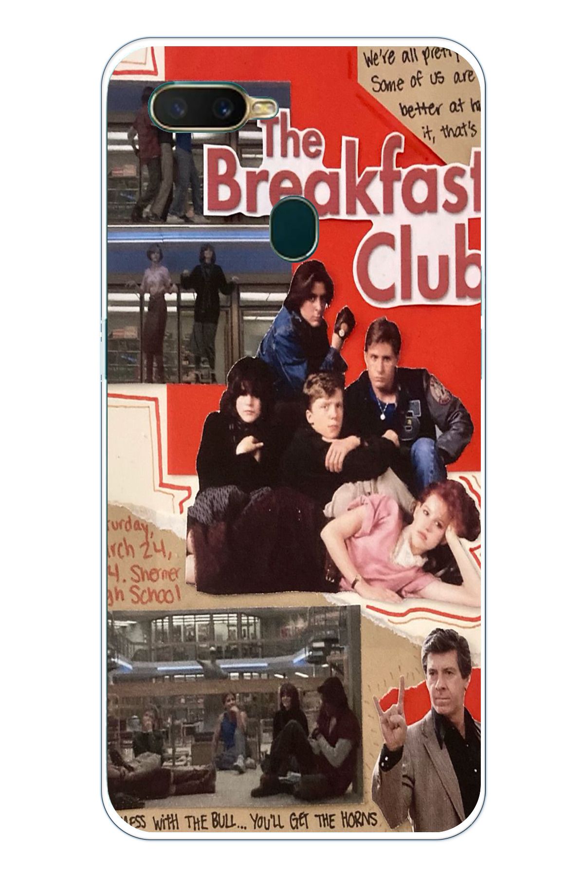 TechTree Oppo A5S- AX7 - A12 Uyumlu Kahvaltı Kulübü - The Breakfast Club Tasarımlı Şeffaf Silikon Kılıf