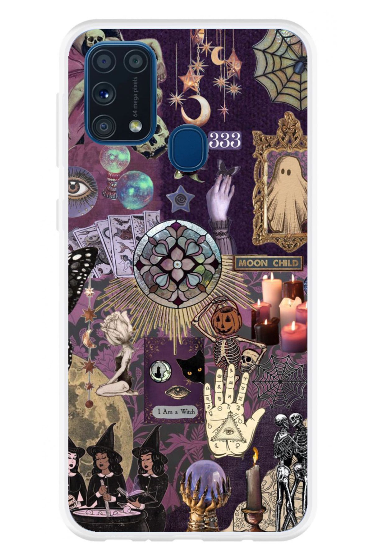 TechTree Samsung Galaxy M31 Uyumlu Hallowen Cadılar Astroloji Şeffaf Silikon Kılıf